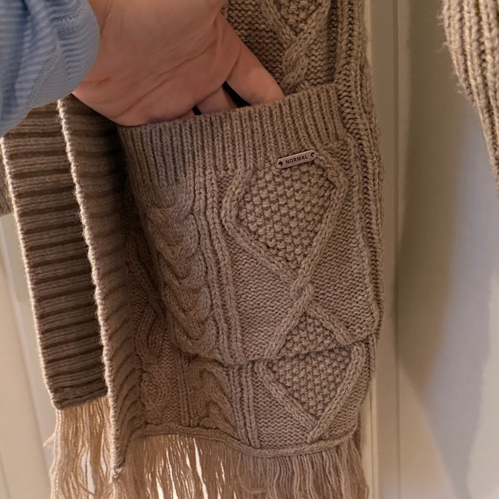 The Normal Brand Tan Cable Knit Cardigan - Picture 5 of 8
